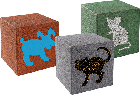 EUROFLEX Theme Cube 回收或EPDM橡膠粒 動物主題 訓練平衡力 產品符合DIN EN 1176:2008 