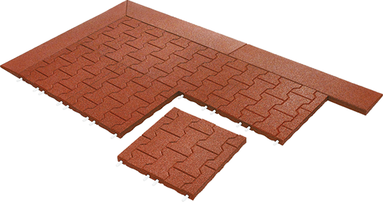 EUROFLEX® Paving Block Tile 柔軟舒適 免除膠水處理 防止受傷 耐磨 合於行人路面或有健身器材的室外場地